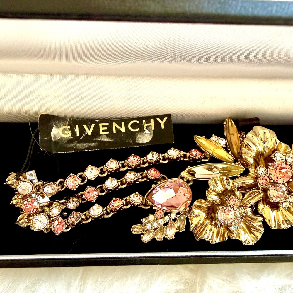Givenchy Gold and Pink Floral bracelet